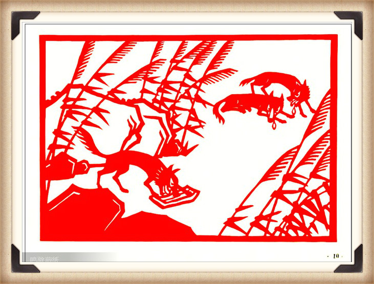 斗狼記剪紙藝術(shù)，高清剪紙連環(huán)畫圖集（54張）
