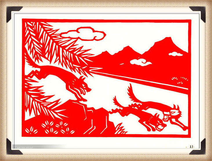 斗狼記剪紙藝術(shù)，高清剪紙連環(huán)畫圖集（54張）