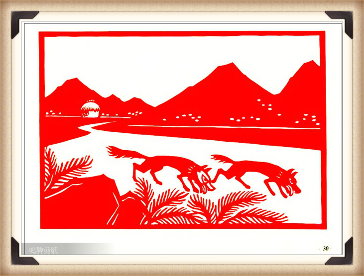 斗狼記剪紙藝術(shù)，高清剪紙連環(huán)畫圖集（54張）