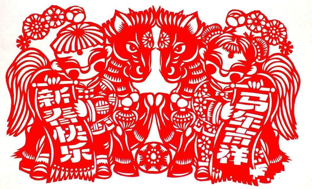 活潑可愛的小馬駒剪紙圖集(25張)，孫立峰作品