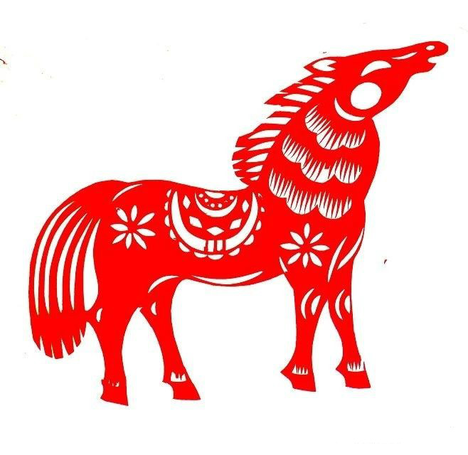 活潑可愛的小馬駒剪紙圖集(25張)，孫立峰作品