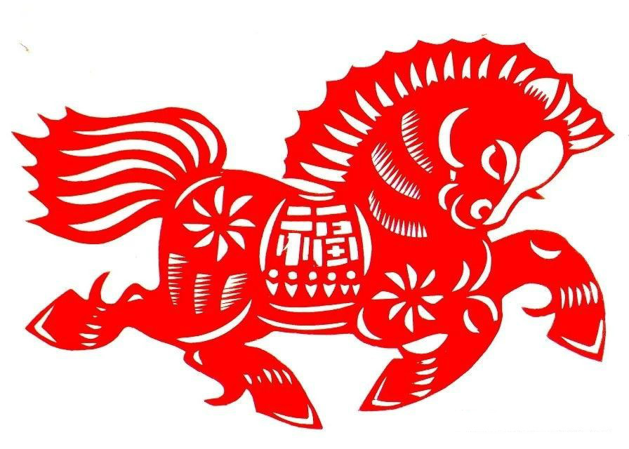 活潑可愛的小馬駒剪紙圖集(25張)，孫立峰作品