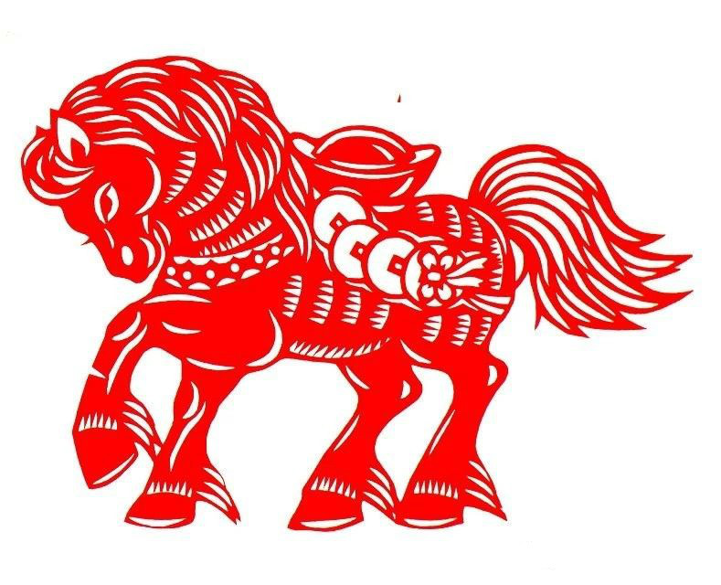 活潑可愛的小馬駒剪紙圖集(25張)，孫立峰作品