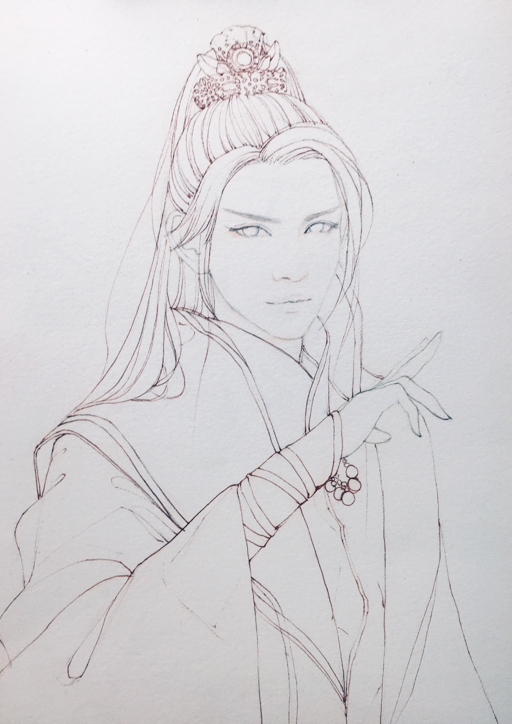 超詳細古風(fēng)美男上色步驟圖，可收藏做臨摹圖集