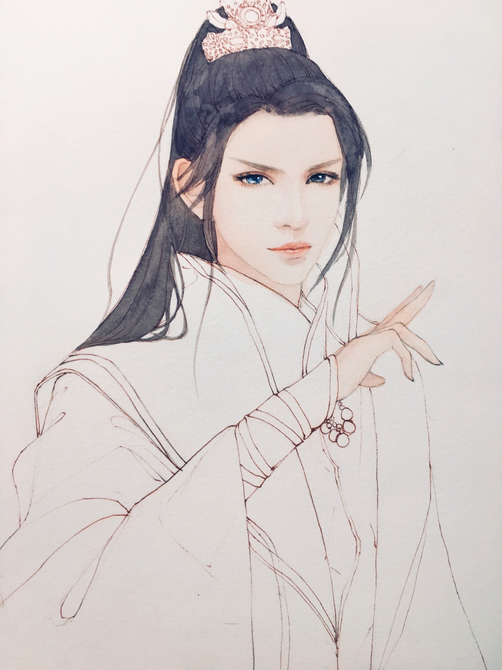 超詳細古風(fēng)美男上色步驟圖，可收藏做臨摹圖集