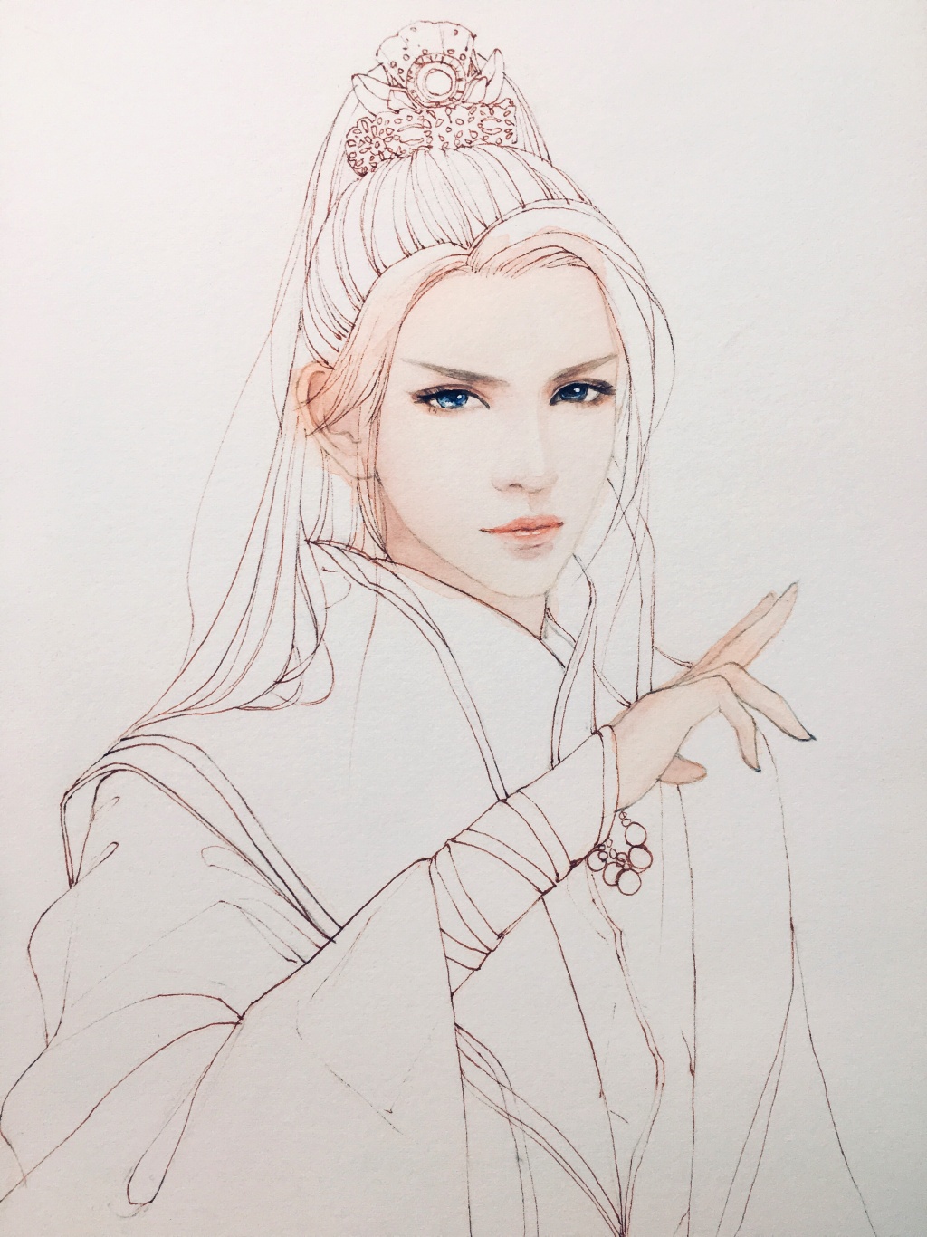 超詳細古風(fēng)美男上色步驟圖，可收藏做臨摹圖集