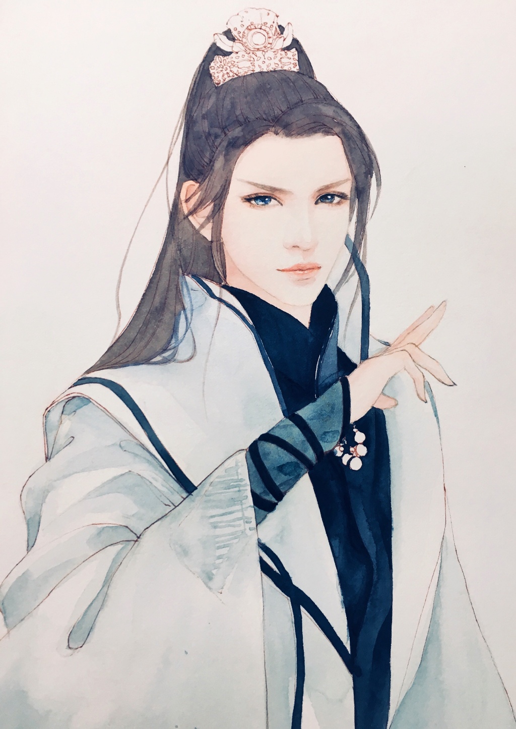 超詳細古風(fēng)美男上色步驟圖，可收藏做臨摹圖集