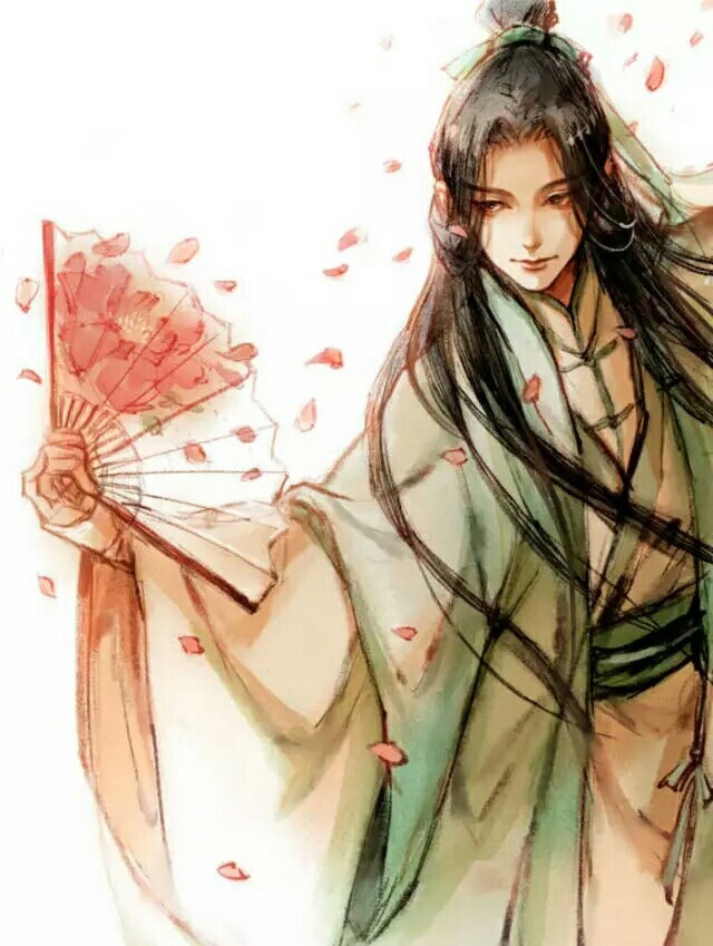 一組帥氣小哥哥古風(fēng)圖片，手持折扇男生古風(fēng)圖