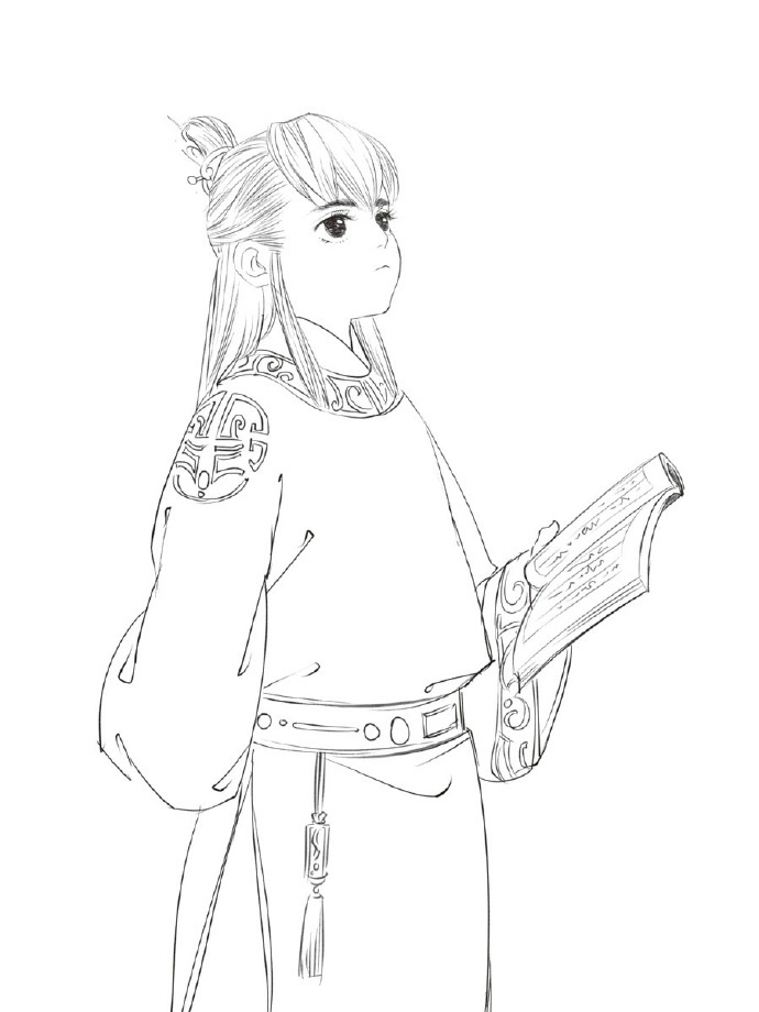 15張超帥古風美男線稿圖，古風人物線稿臨摹圖集