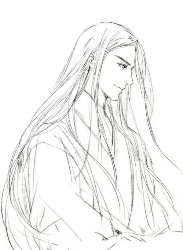 15張超帥古風美男線稿圖，古風人物線稿臨摹圖集