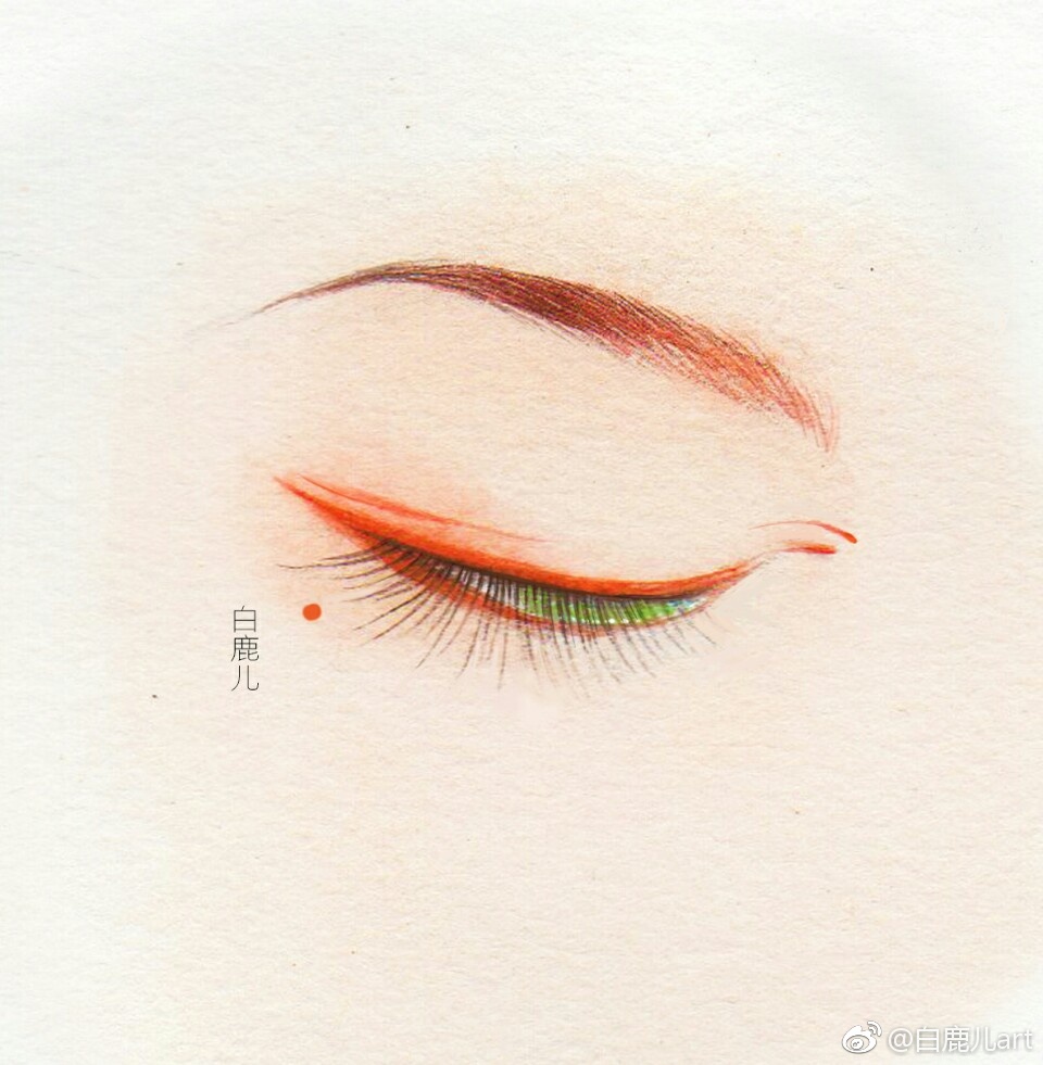 閉眼女子眉眼繪畫圖集，唯美眼睛古風圖片