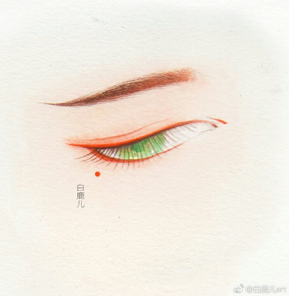 閉眼女子眉眼繪畫圖集，唯美眼睛古風圖片