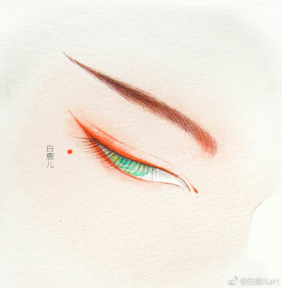 閉眼女子眉眼繪畫圖集，唯美眼睛古風圖片