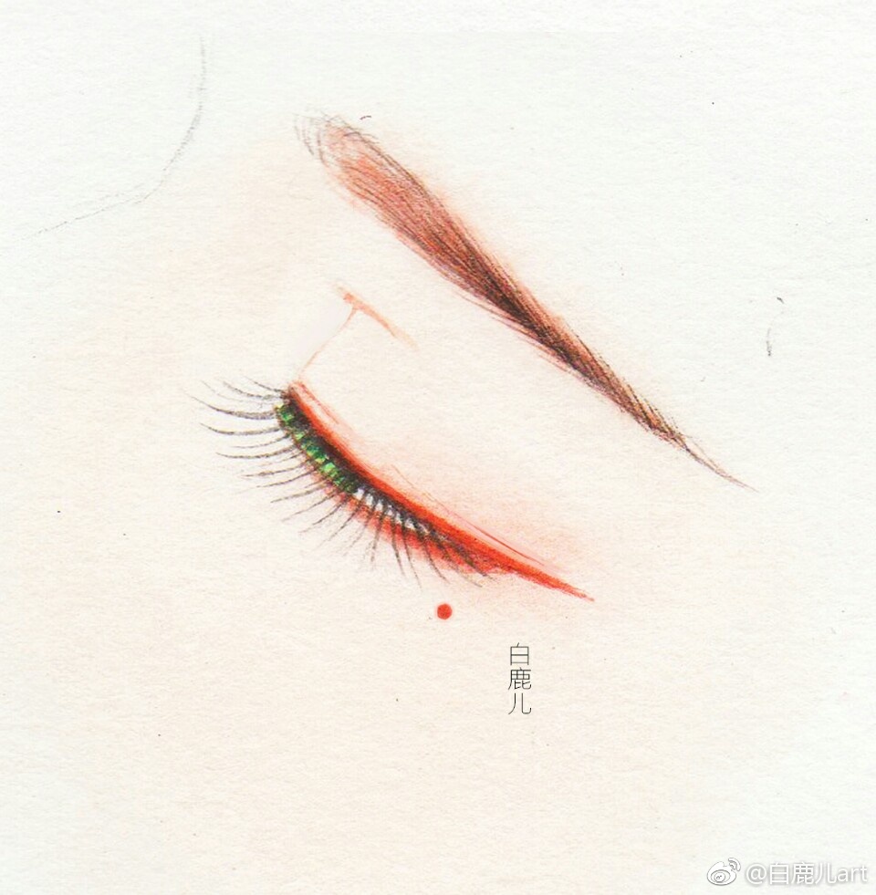 閉眼女子眉眼繪畫圖集，唯美眼睛古風圖片