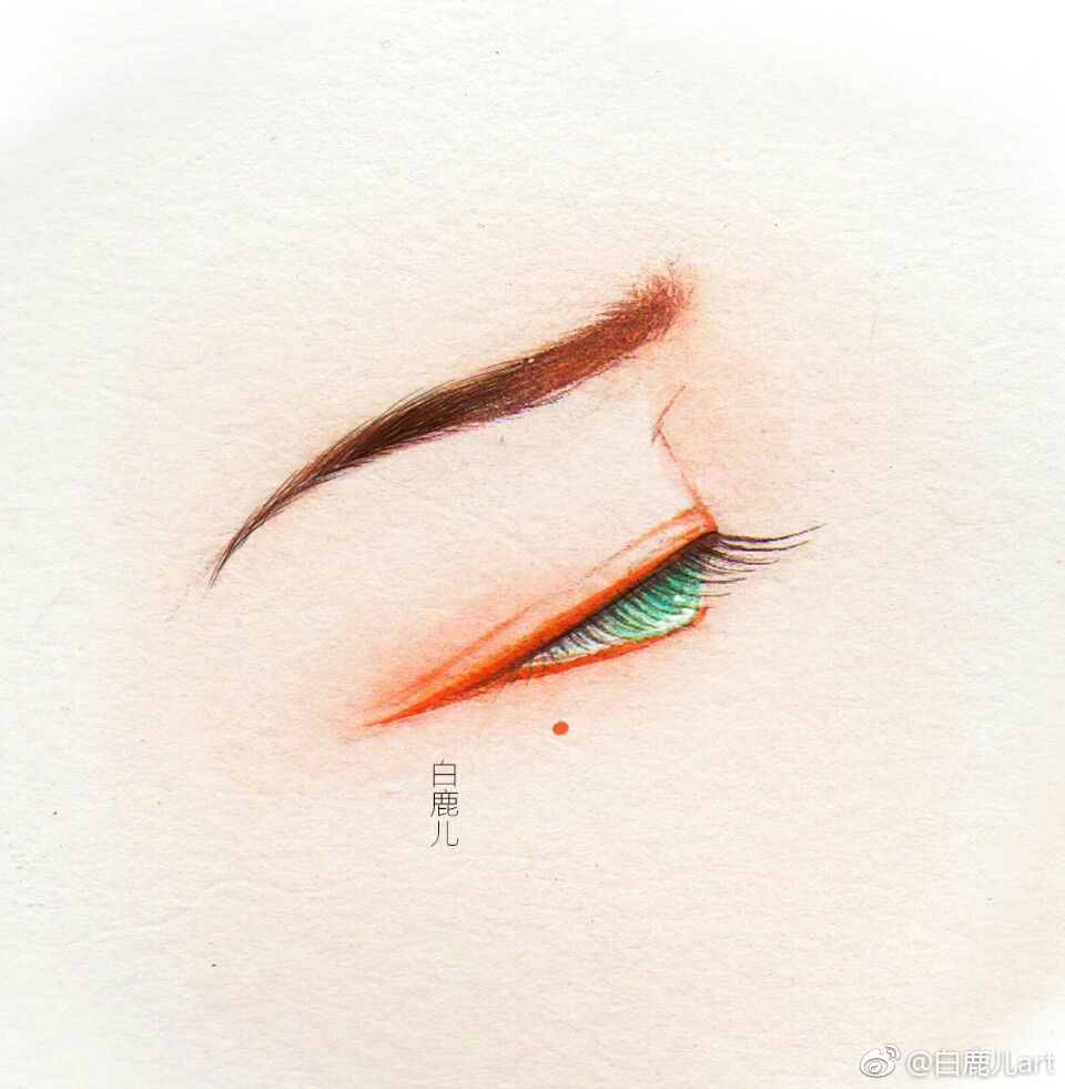 閉眼女子眉眼繪畫圖集，唯美眼睛古風圖片