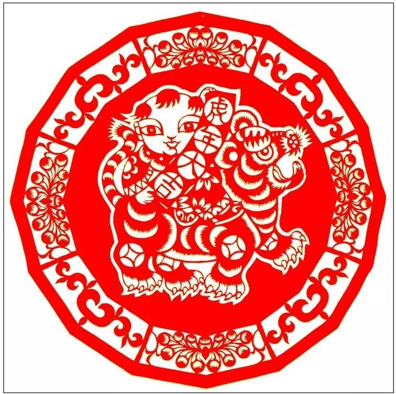 寅——賞“虎”剪紙，23張虎剪紙圖集