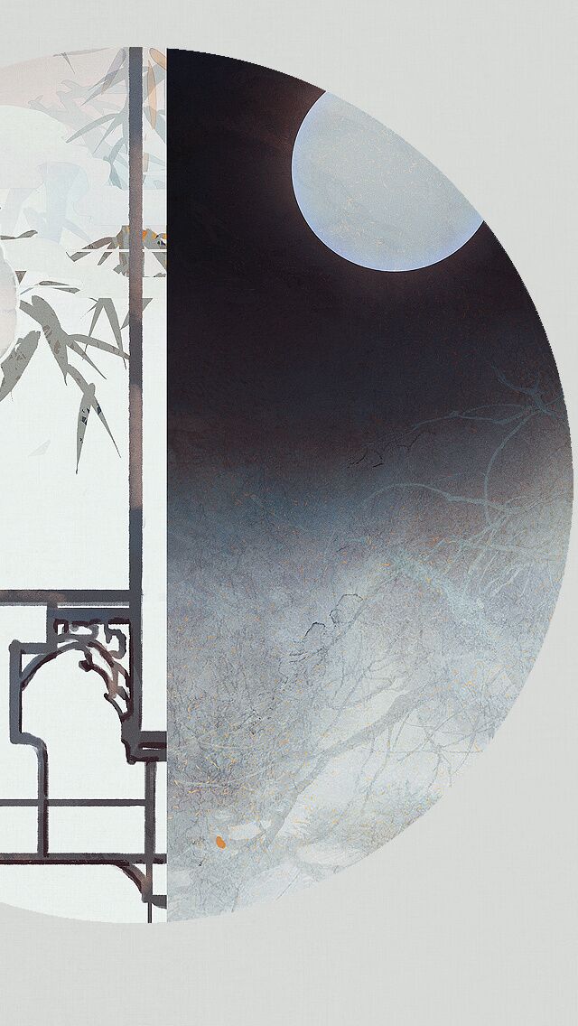 古韻意境之美手機壁紙，淡雅半圓畫面古風(fēng)圖片