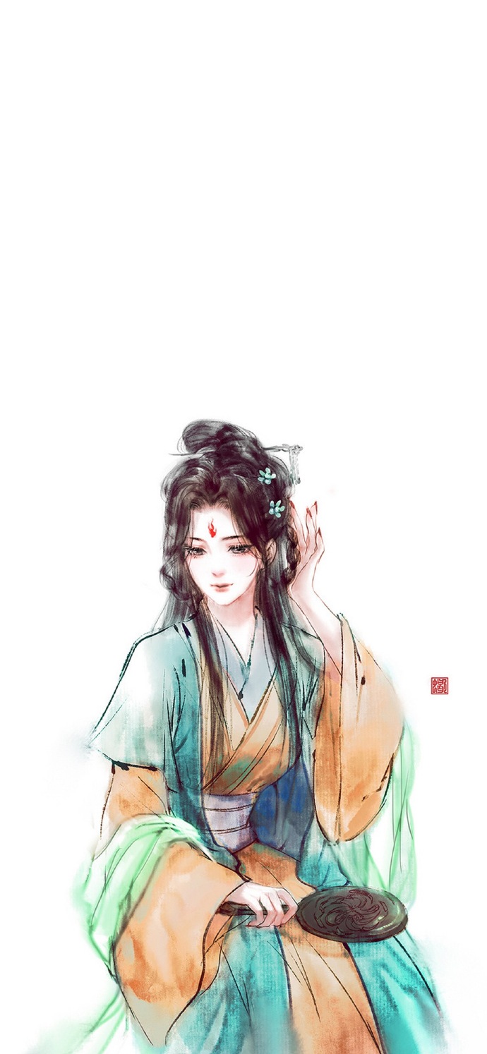 簡約古風女子手機壁紙圖，唯美古風女子圖片