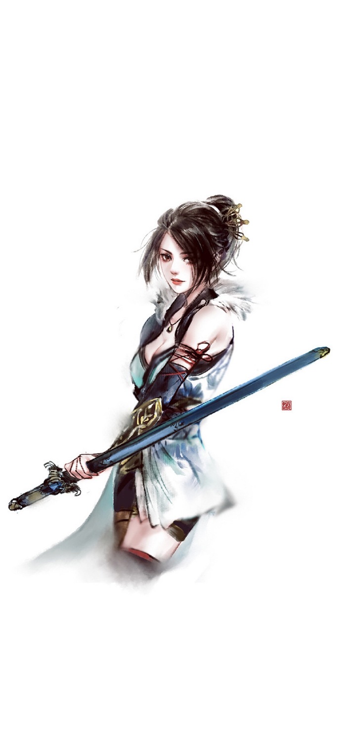 簡約古風女子手機壁紙圖，唯美古風女子圖片