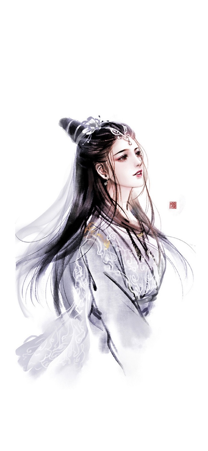 簡約古風女子手機壁紙圖，唯美古風女子圖片