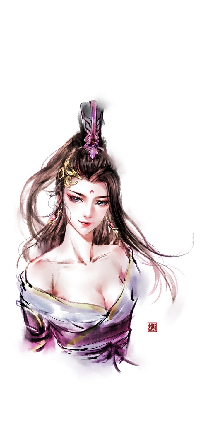 簡約古風女子手機壁紙圖，唯美古風女子圖片