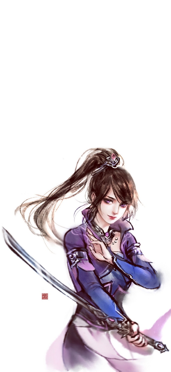 簡約古風女子手機壁紙圖，唯美古風女子圖片