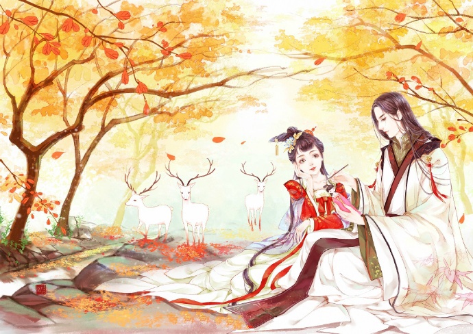超甜的古風(fēng)情侶圖集，清新唯美古風(fēng)圖片（19張）