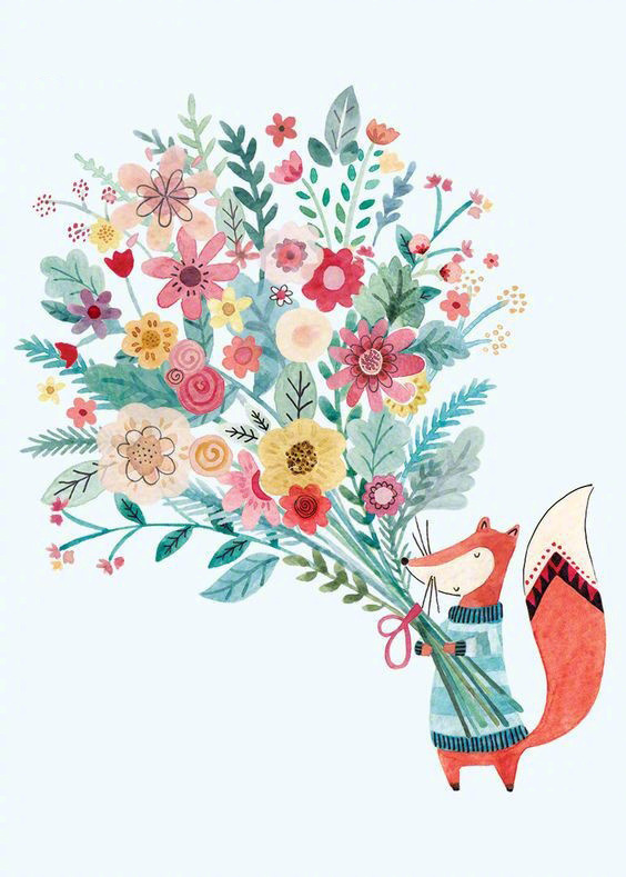 唯美粉色系插畫圖片，充滿少女心的插畫圖集