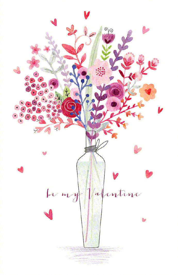 唯美粉色系插畫圖片，充滿少女心的插畫圖集