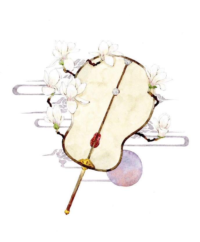 一組古風(fēng)配飾插畫系列，清新唯美古風(fēng)圖片