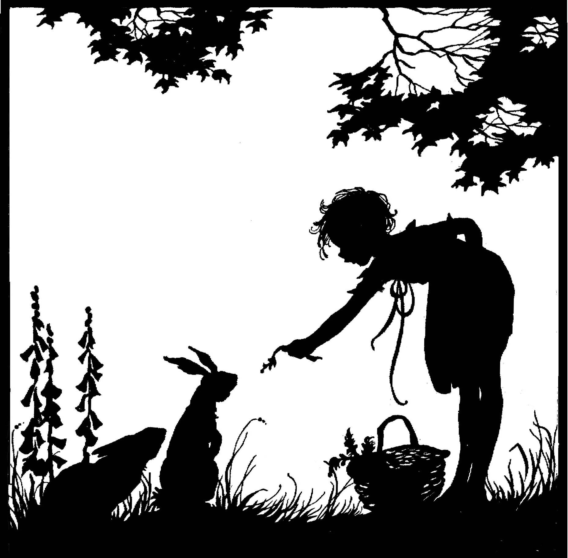 黑白童趣剪紙(26張)，西方剪影作品欣賞