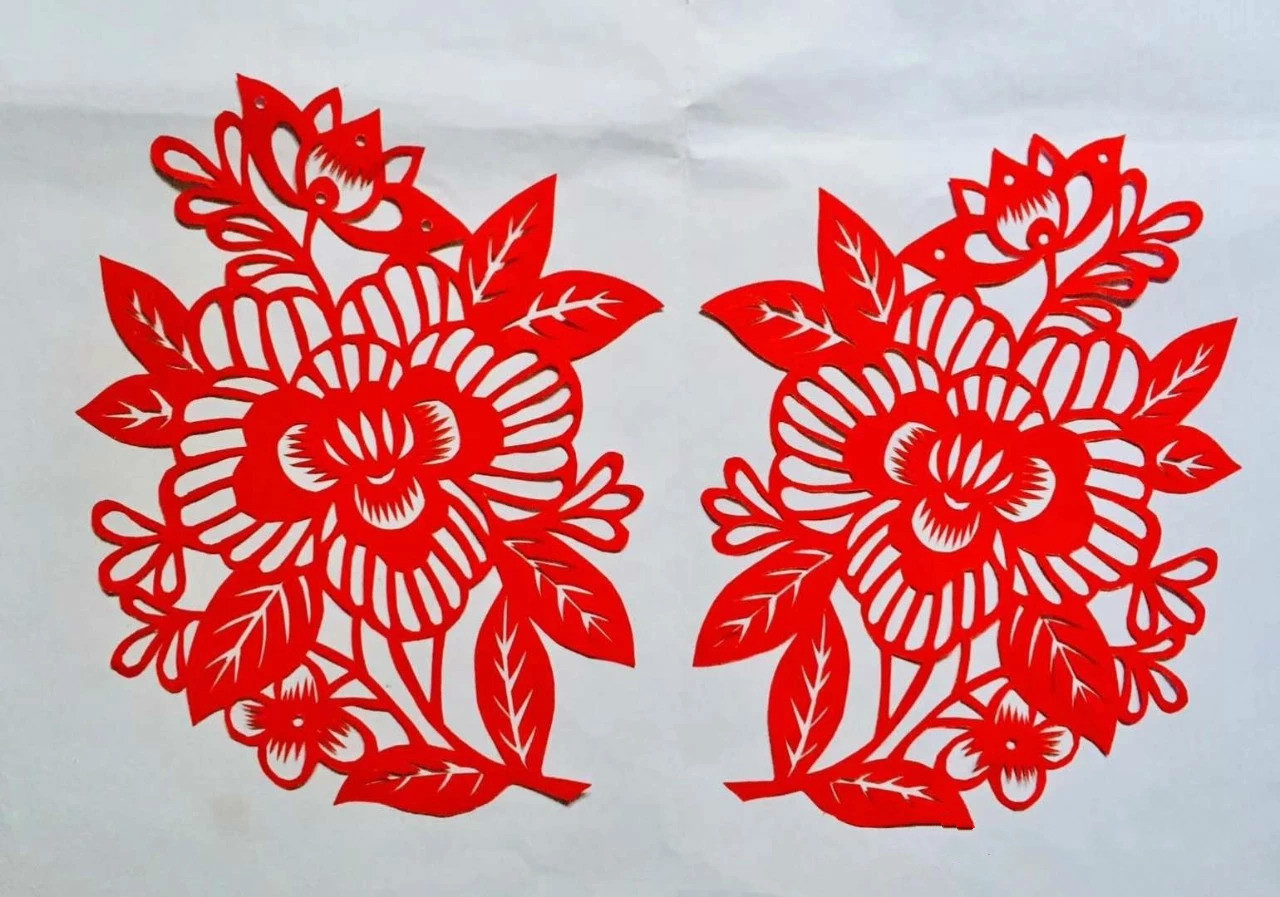 信手剪花花燦爛(20張)，張彬老師剪紙作品