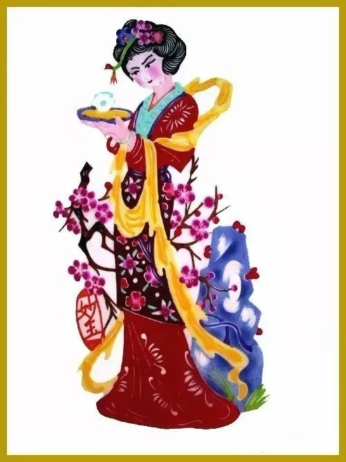 美女染色剪紙作品欣賞，色彩斑斕的剪紙藝術(shù)