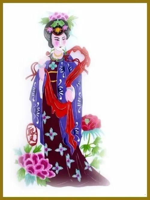 美女染色剪紙作品欣賞，色彩斑斕的剪紙藝術(shù)