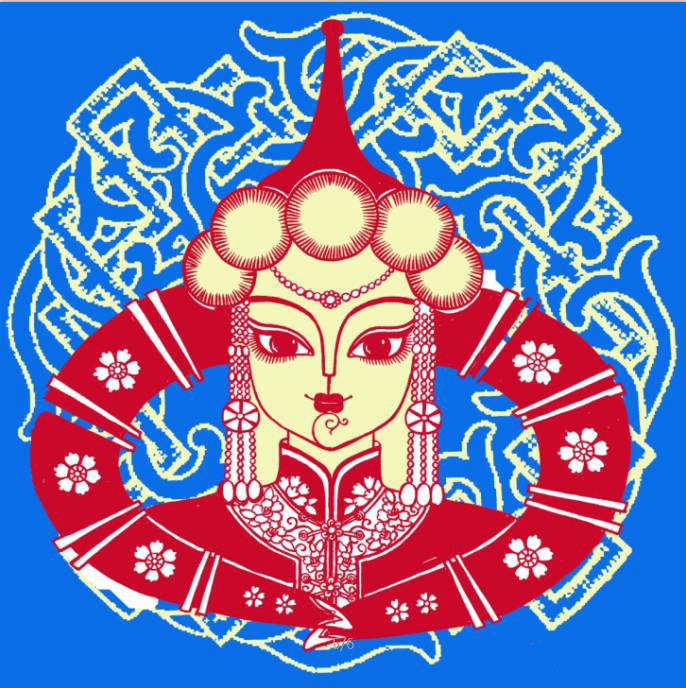 蒙古族美女剪紙，曹文峰剪紙作品欣賞