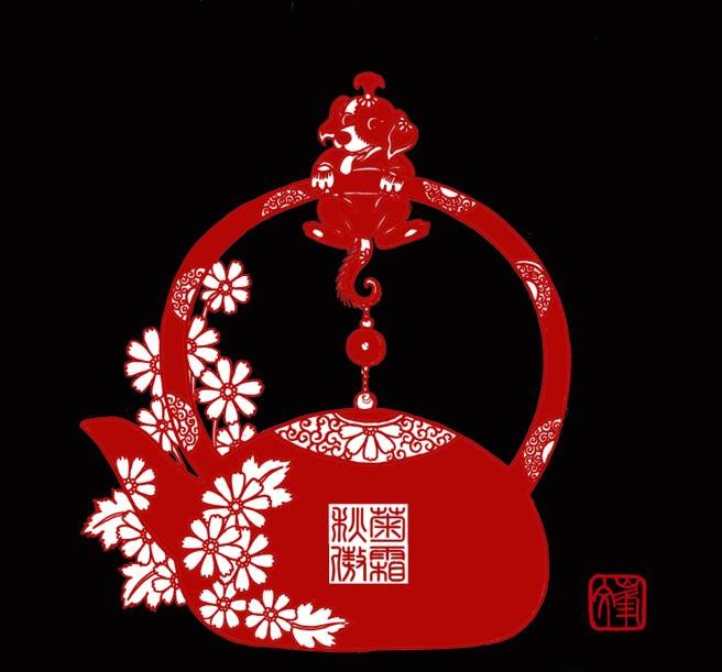 百狗圖剪紙系列(32張)，曹文峰剪紙作品欣賞