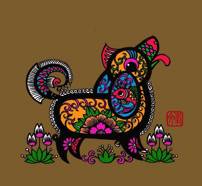 百狗圖剪紙系列(32張)，曹文峰剪紙作品欣賞