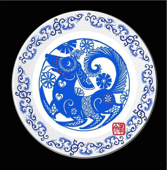 百狗圖剪紙系列(32張)，曹文峰剪紙作品欣賞