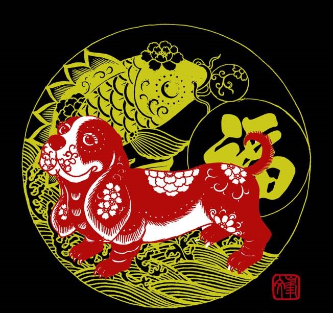 百狗圖剪紙系列(32張)，曹文峰剪紙作品欣賞