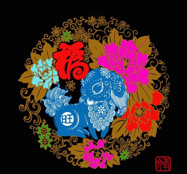 百狗圖剪紙系列(32張)，曹文峰剪紙作品欣賞