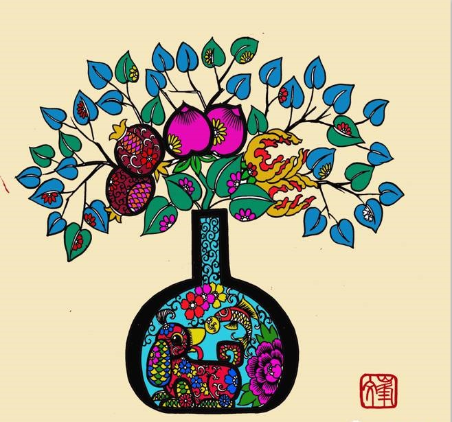 百狗圖剪紙系列(32張)，曹文峰剪紙作品欣賞