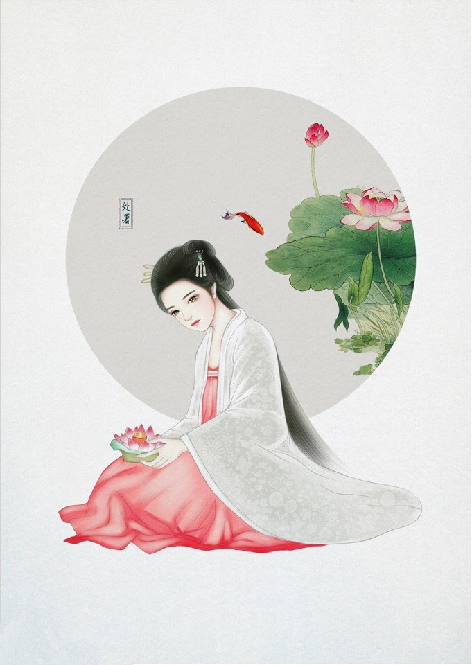 24節(jié)氣古風手機壁紙圖片，超美的女子古風圖片