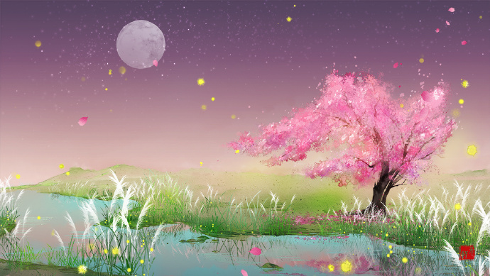 花香滿溢的古風(fēng)圖片，春天意境的唯美古風(fēng)圖片