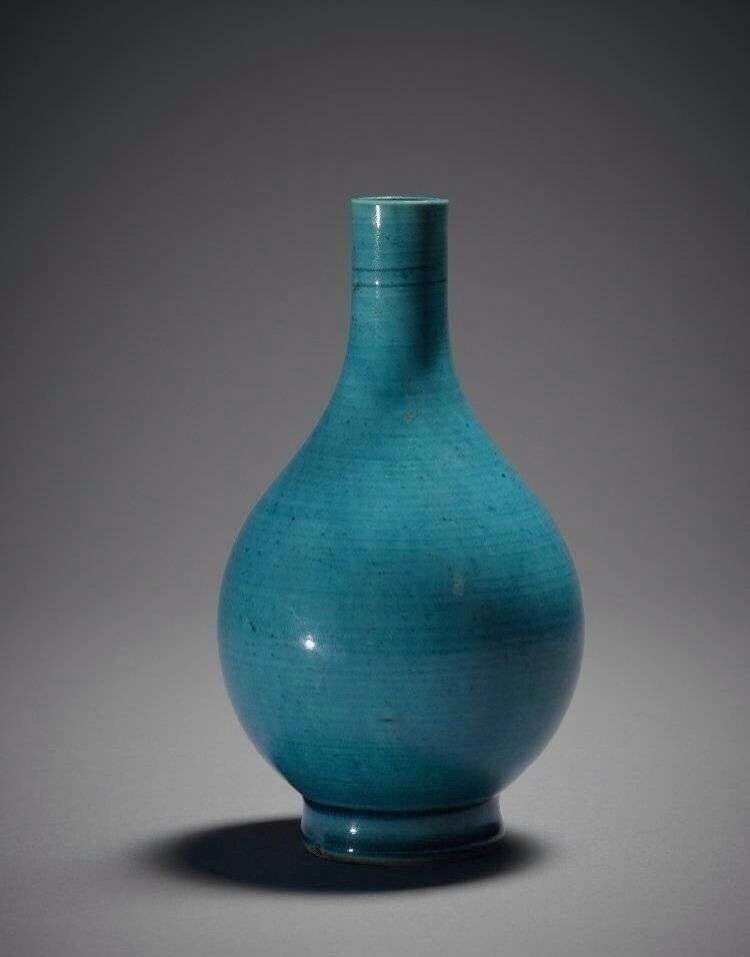 清康熙孔雀藍釉瓷器