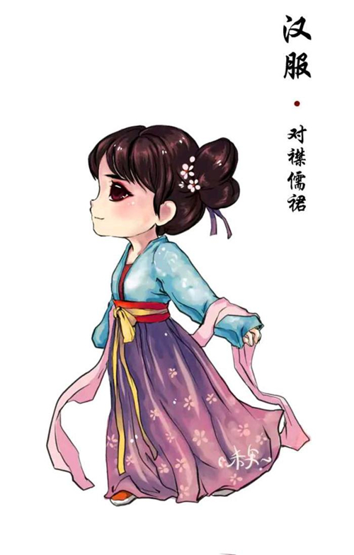 古風(fēng)漢服Q版女子人物圖片