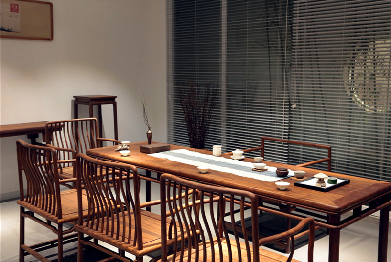 禪意實木新中式茶桌椅榆木組合