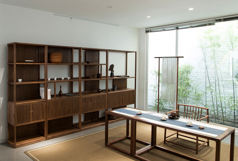 新中式榆木簡易博古架展柜家具