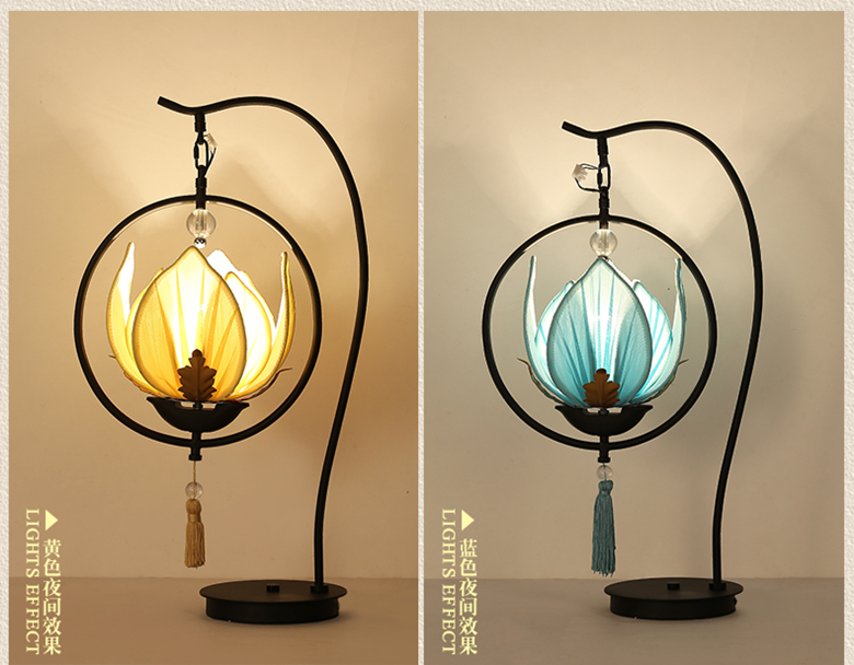 新中式古典蓮花造型落地臺