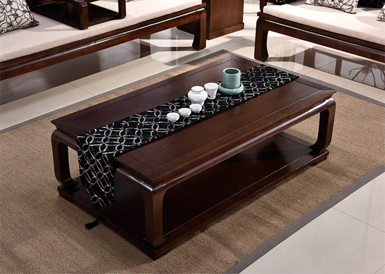 新中式仿古實木羅漢床布藝沙發(fā)組合