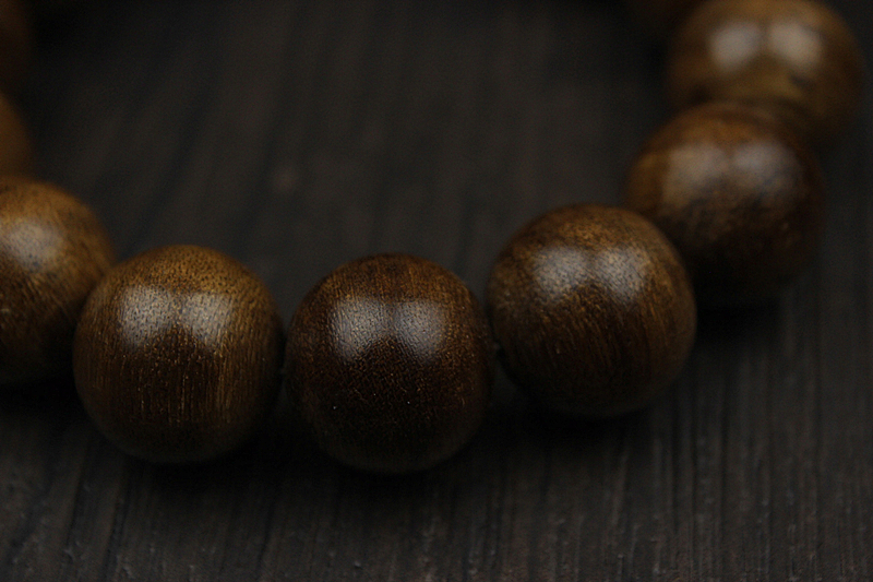 達拉干黑油老料沉香佛珠手串